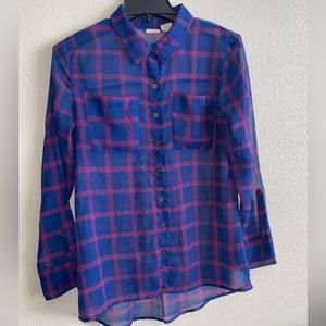 Sheer plaid shirt